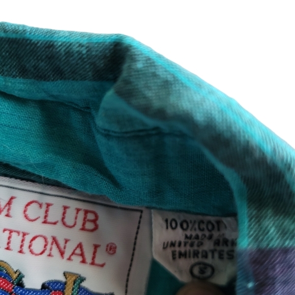 Custom Club International by Van Heusen VTG Button Down Shirt SZ Small Plaid - Picture 3 of 7